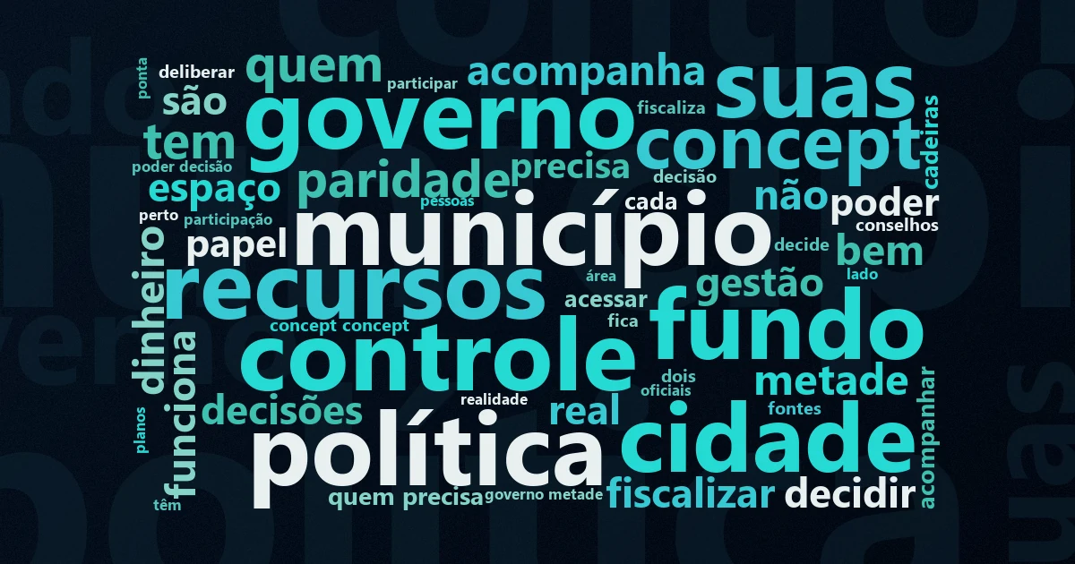 Nuvem de palavras com os termos centrais da matéria 'CMAS: o que é o Conselho Municipal de Assistência Social' no Terceiro Setor