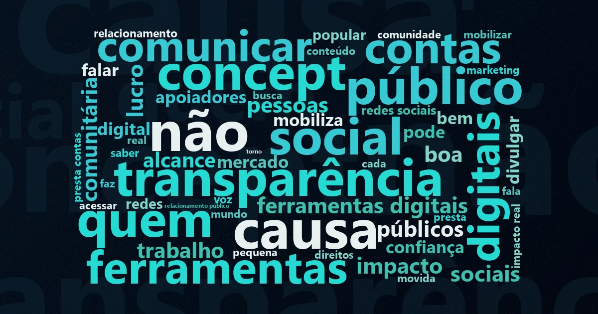 Nuvem de palavras com os termos centrais da matéria 'Comunicação no Terceiro Setor: estratégia e mobilização' no Terceiro Setor