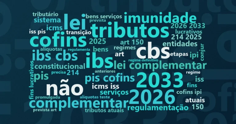 Nuvem de palavras com os termos centrais da notícia 'Reforma Tributária e terceiro setor: o que a EC 132/2023 preserva e o que ameaça as OSCs' no Terceiro Setor