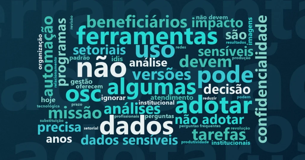 Nuvem de palavras: Terceiro setor e inteligência artificial: oportunidades e riscos para as OSCs em 2025