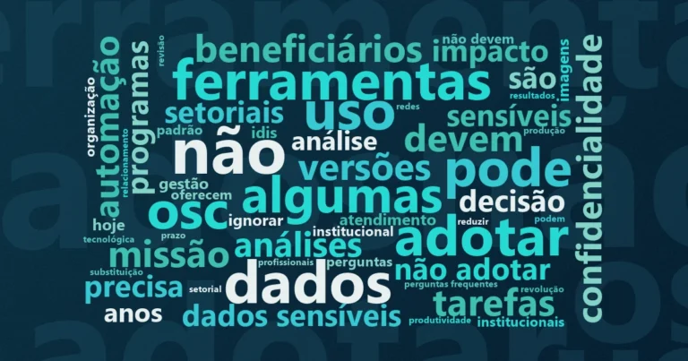 Nuvem de palavras: Terceiro setor e inteligência artificial: oportunidades e riscos para as OSCs em 2025