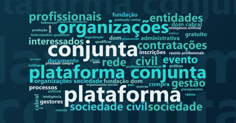 Nuvem de palavras com os termos centrais da notícia 'Contratação de fornecedores pauta encontro virtual para OSCs' no Terceiro Setor