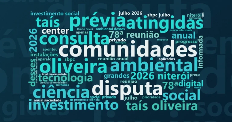 Nuvem de palavras com os termos centrais da notícia 'Data centers de inteligência artificial disputam território no Brasil' no Terceiro Setor