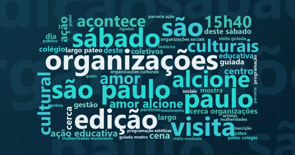 Nuvem de palavras com os termos centrais da notícia 'Museu das Favelas recebe Festa de Favela especial' no Terceiro Setor