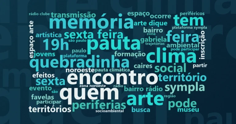 Nuvem de palavras com os termos centrais da notícia 'Instituto KondZilla leva debate climático a Santos em aulão gratuito' no Terceiro Setor