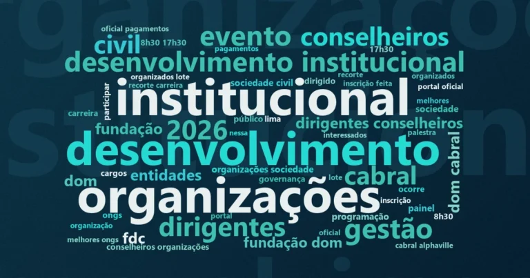 Nuvem de palavras com os termos centrais da notícia 'Encontro do Terceiro Setor reúne lideranças de OSCs em Minas Gerais' no Terceiro Setor