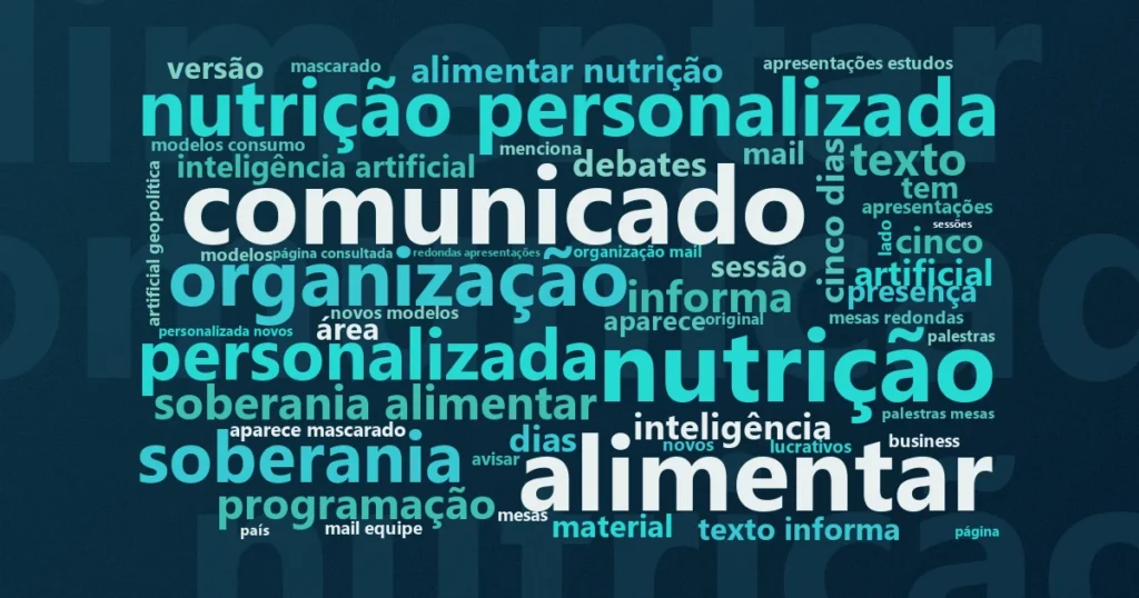 Nuvem de palavras com os termos centrais da notícia 'SIAL Paris 2026 programa três SIAL Summits de duas horas e meia no Hall 5A' no Terceiro Setor